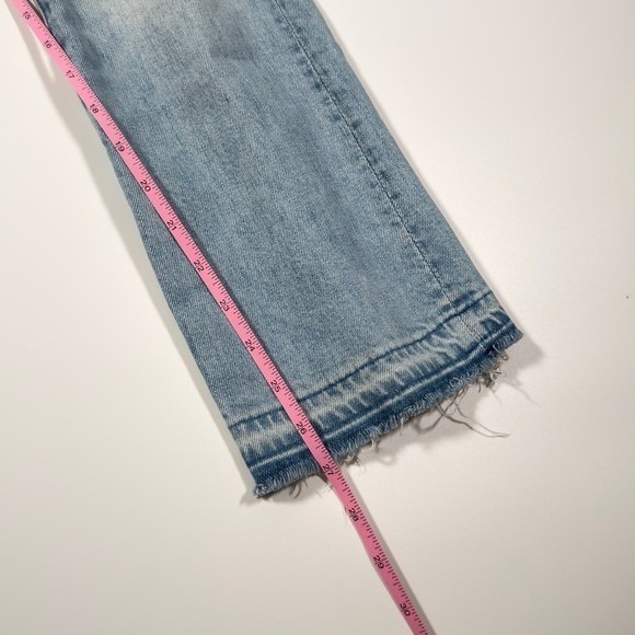 MOTHER The Hustler Ankle Undone Hem Jeans Light Wash Distressed  Sz 27 - Picture 9 of 12